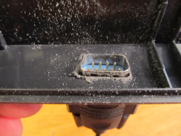 Photograph showing that the DB-9 connector fits in the cutout!